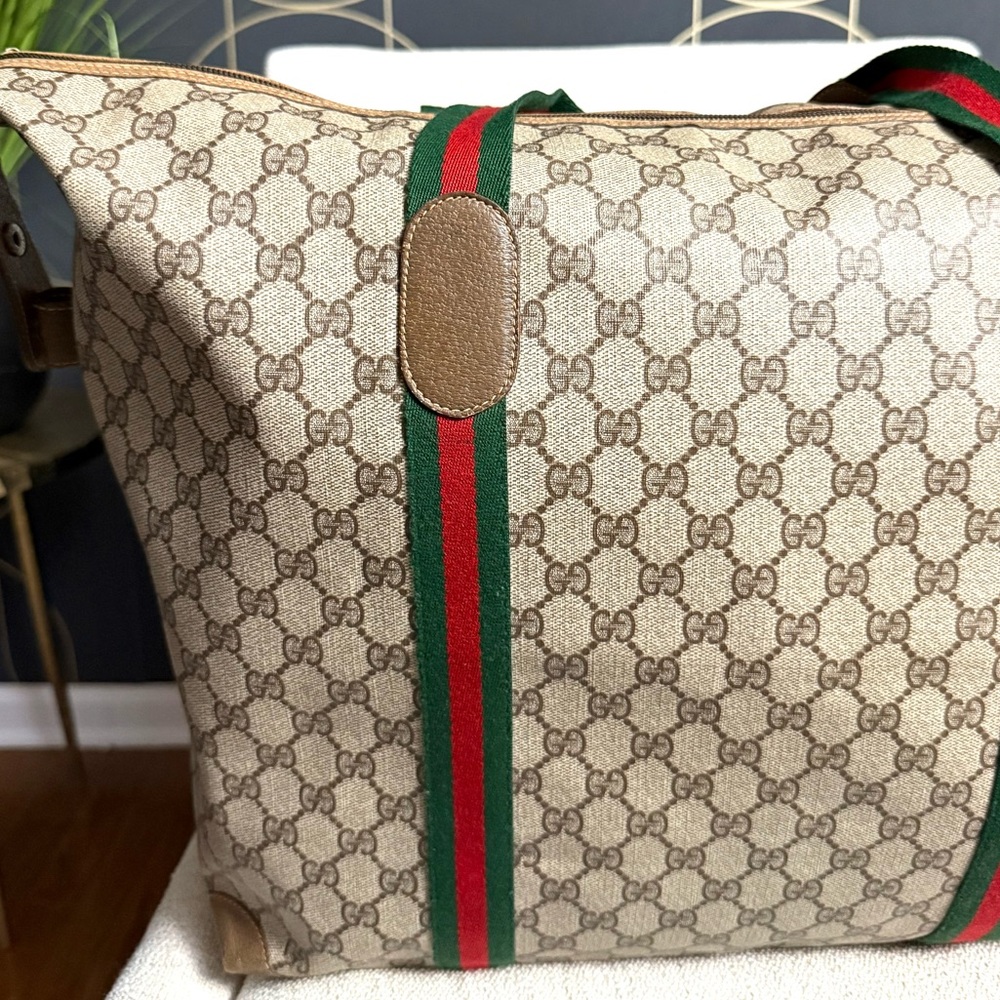 Gucci authentic XL tote bag weekender travel bag brown monogram coated canvas - Picture 4 of 16